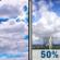Sunday: A chance of rain showers between noon and 2pm, then a chance of showers and thunderstorms. Partly sunny, with a high near 66. Northwest wind 0 to 5 mph. Chance of precipitation is 50%. New rainfall amounts less than a tenth of an inch possible. Sunday: Partly Sunny then Chance Showers And Thunderstorms