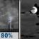 Tonight: Showers And Thunderstorms then Mostly Cloudy