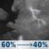 Tonight: Showers and thunderstorms likely before 7pm, then patchy fog and showers and thunderstorms likely between 7pm and 1am, then areas of fog and a chance of rain showers. Mostly cloudy, with a low around 57. South wind 0 to 5 mph. Chance of precipitation is 60%. New rainfall amounts between a tenth and quarter of an inch possible. Tonight: Showers And Thunderstorms Likely