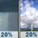 Wednesday: A slight chance of rain showers between 11am and 1pm, then a slight chance of showers and thunderstorms between 1pm and 4pm. Mostly sunny, with a high near 86. West wind 5 to 10 mph, with gusts as high as 25 mph. Chance of precipitation is 20%. Wednesday: Slight Chance Rain Showers then Slight Chance Showers And Thunderstorms
