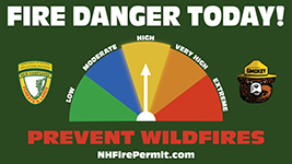 Graphic displaying HIGH fire danger