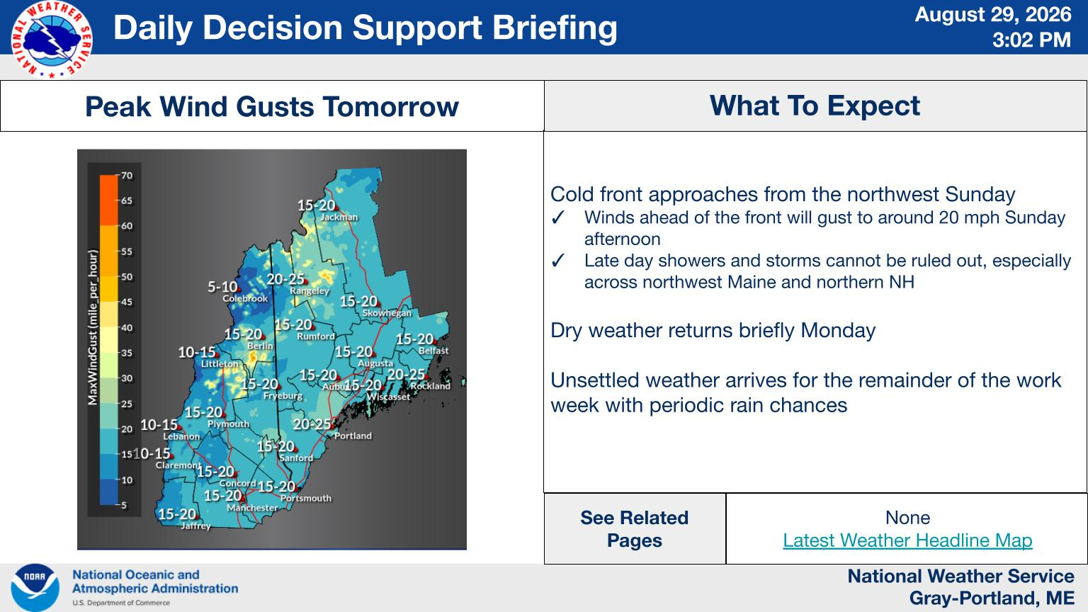 NWS Gray, Maine primary briefing slide