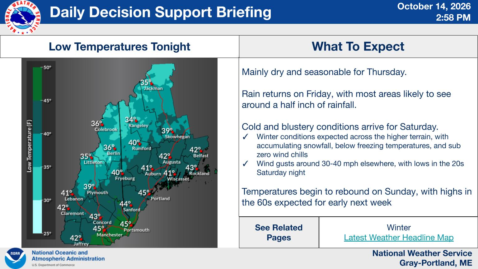NWS Gray, Maine primary briefing slide