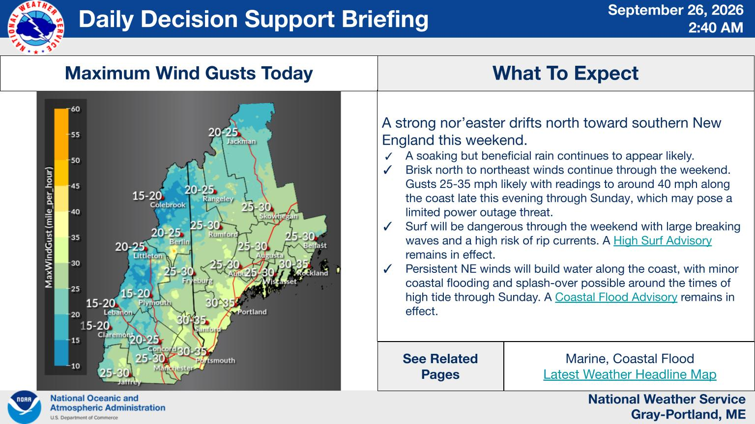 NWS Gray, Maine primary briefing slide