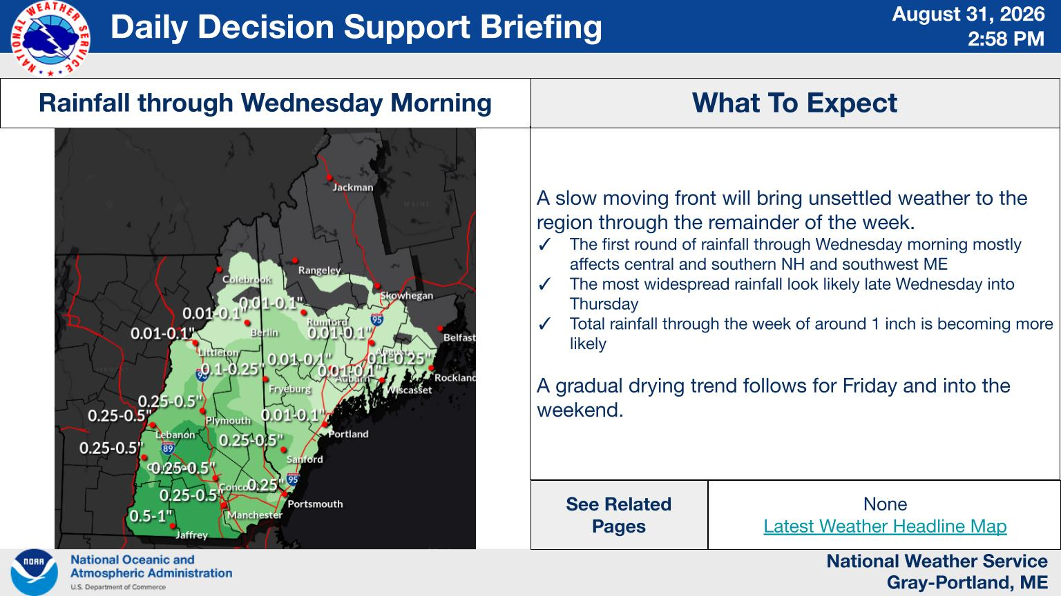 NWS Gray, Maine primary briefing slide