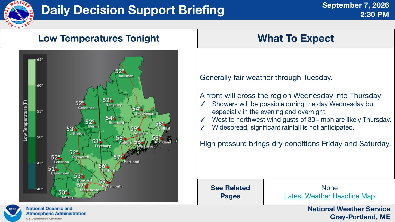 NWS Gray, Maine primary briefing slide