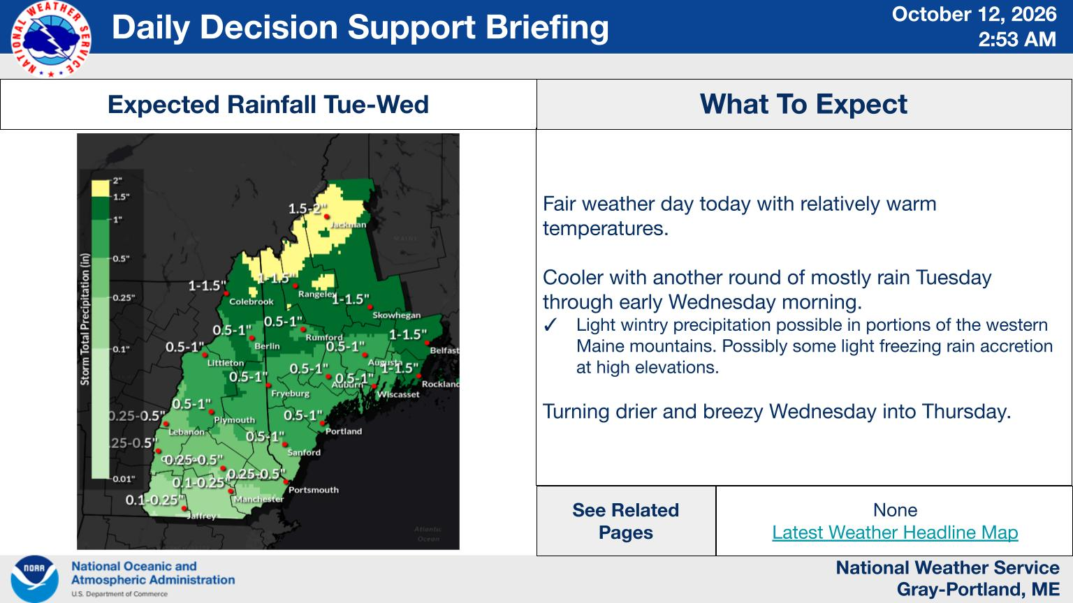 NWS Gray, Maine primary briefing slide