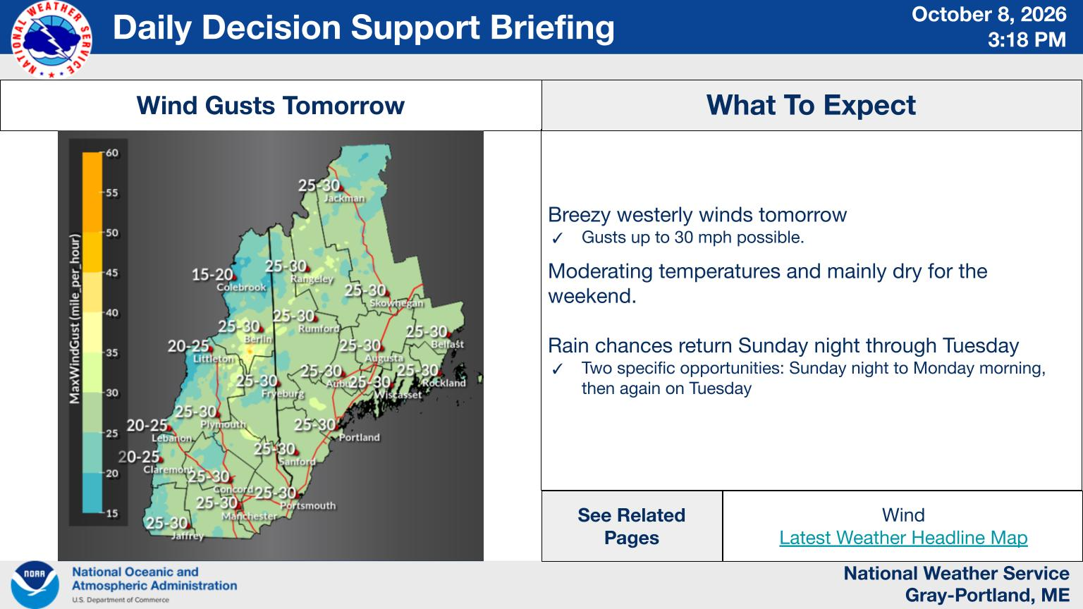 NWS Gray, Maine primary briefing slide