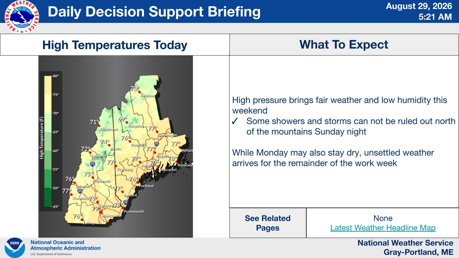 NWS Gray, Maine primary briefing slide