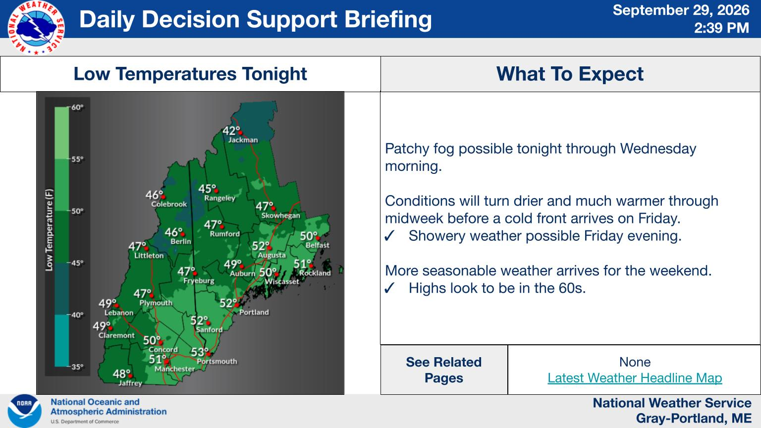NWS Gray, Maine primary briefing slide