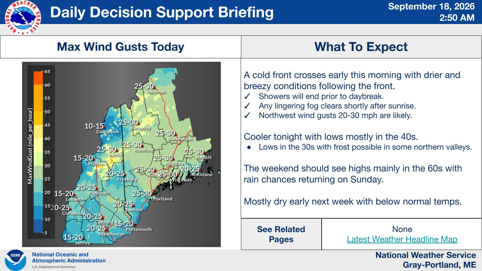 NWS Gray, Maine primary briefing slide