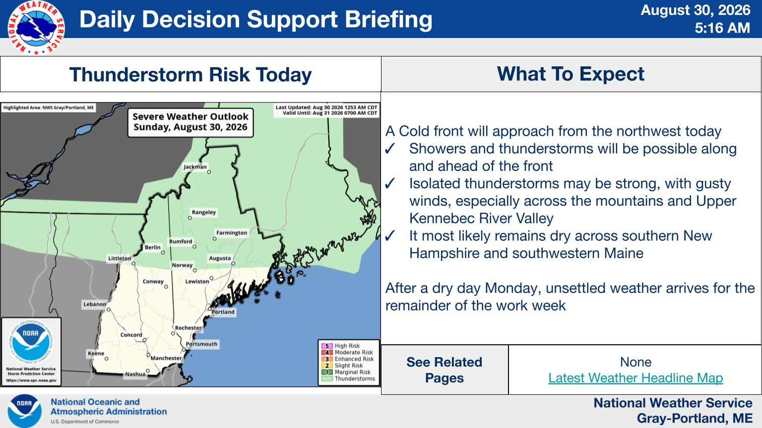 NWS Gray, Maine primary briefing slide