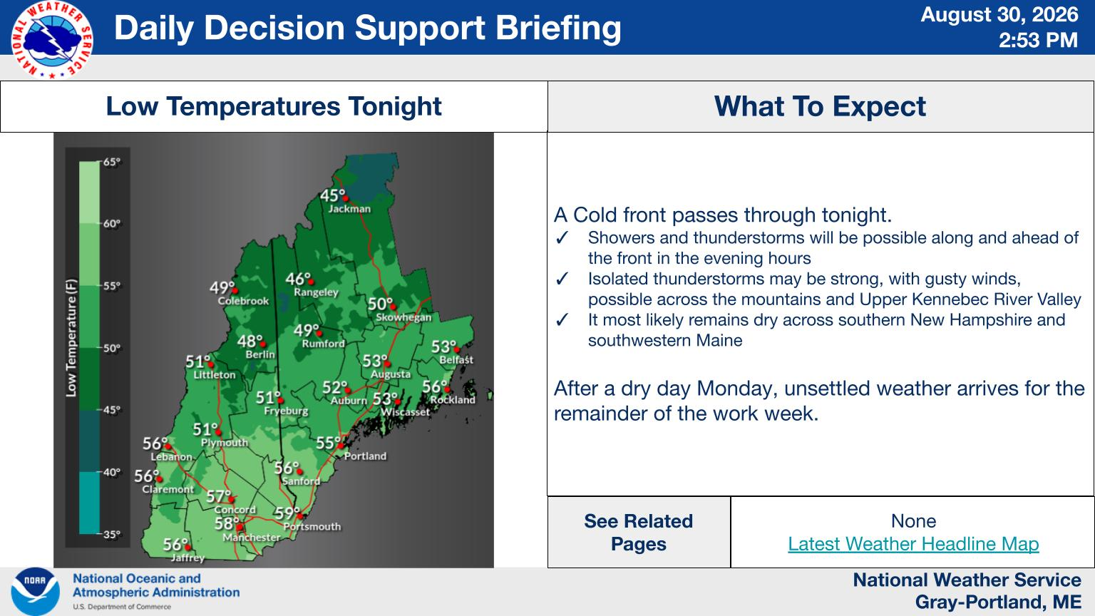 NWS Gray, Maine primary briefing slide