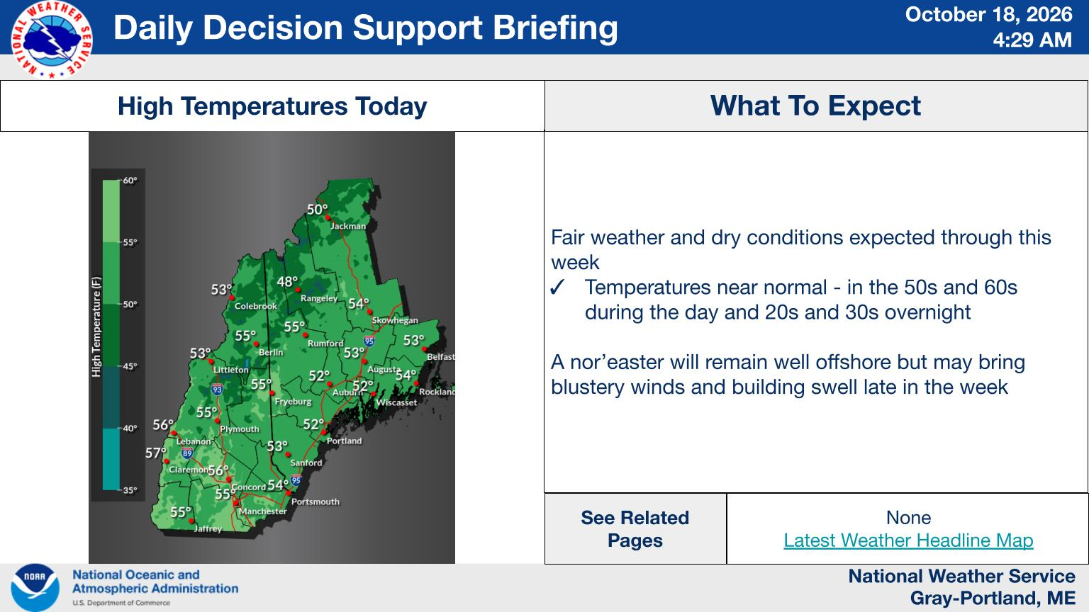 NWS Gray, Maine primary briefing slide