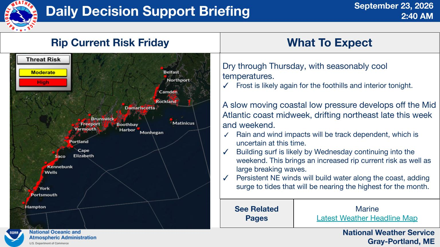 NWS Gray, Maine primary briefing slide