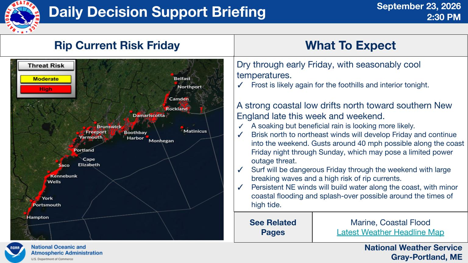 NWS Gray, Maine primary briefing slide