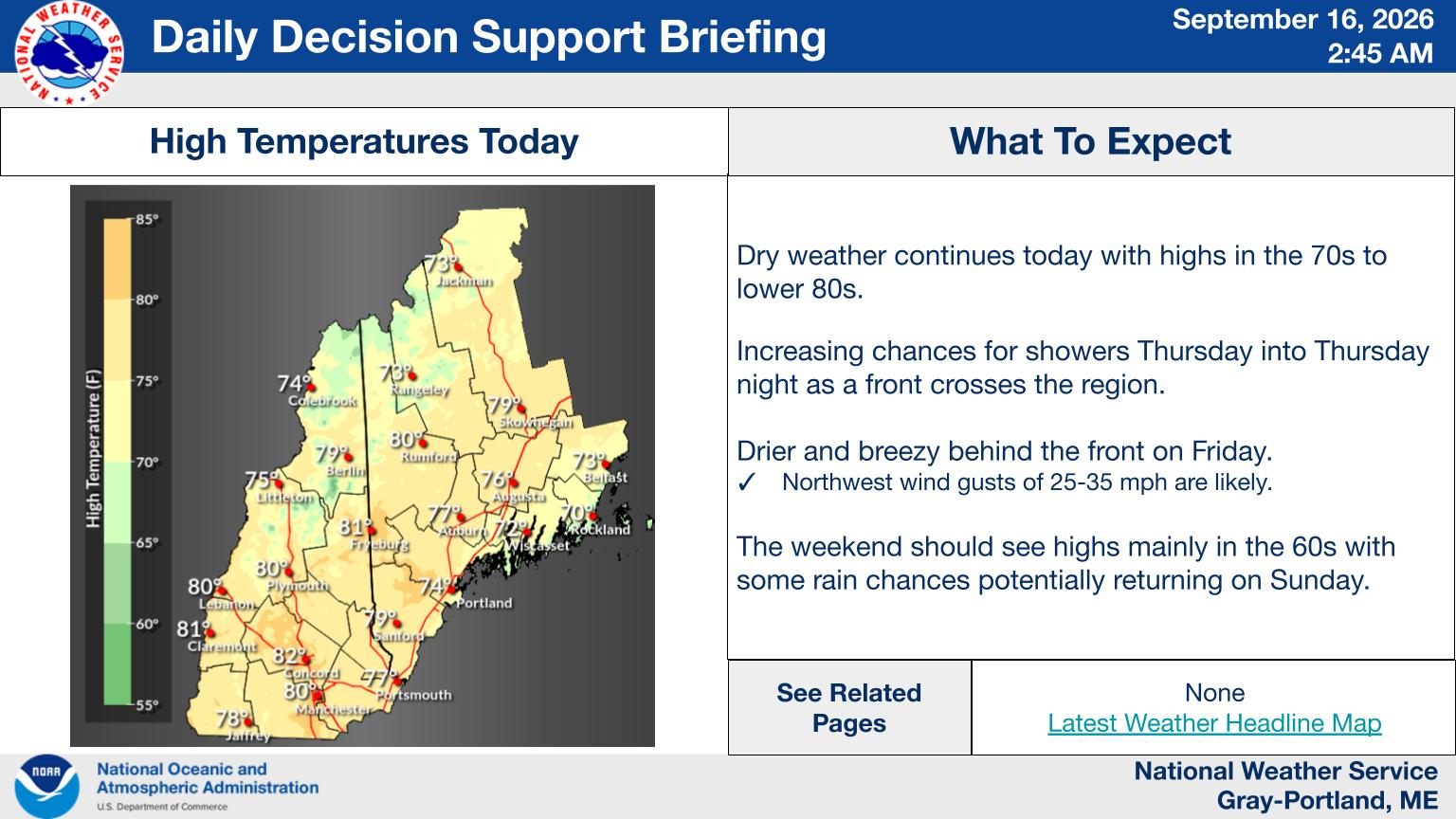 NWS Gray, Maine primary briefing slide