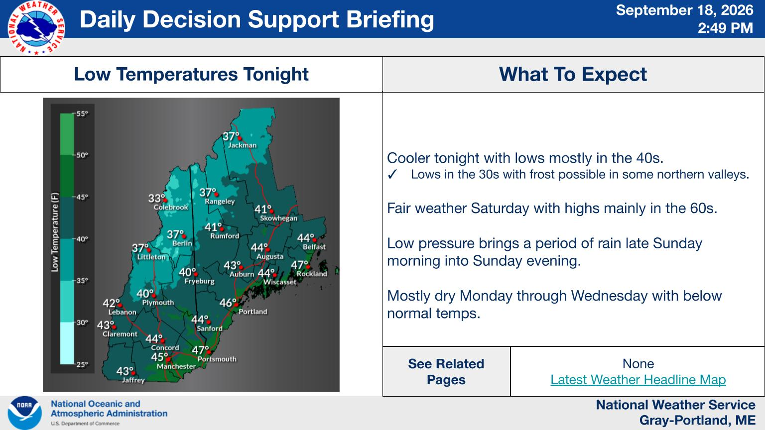 NWS Gray, Maine primary briefing slide