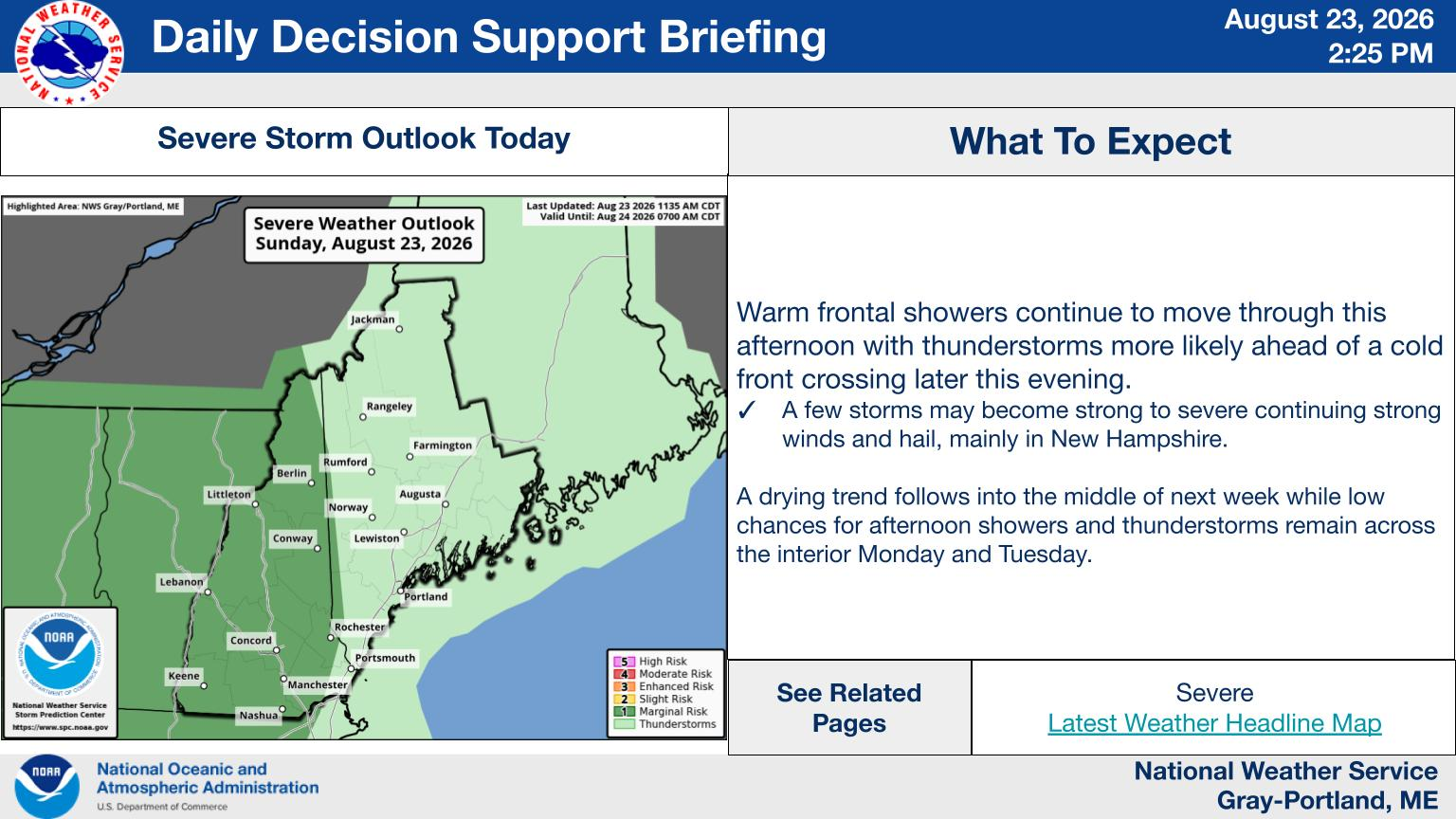 NWS Gray, Maine primary briefing slide