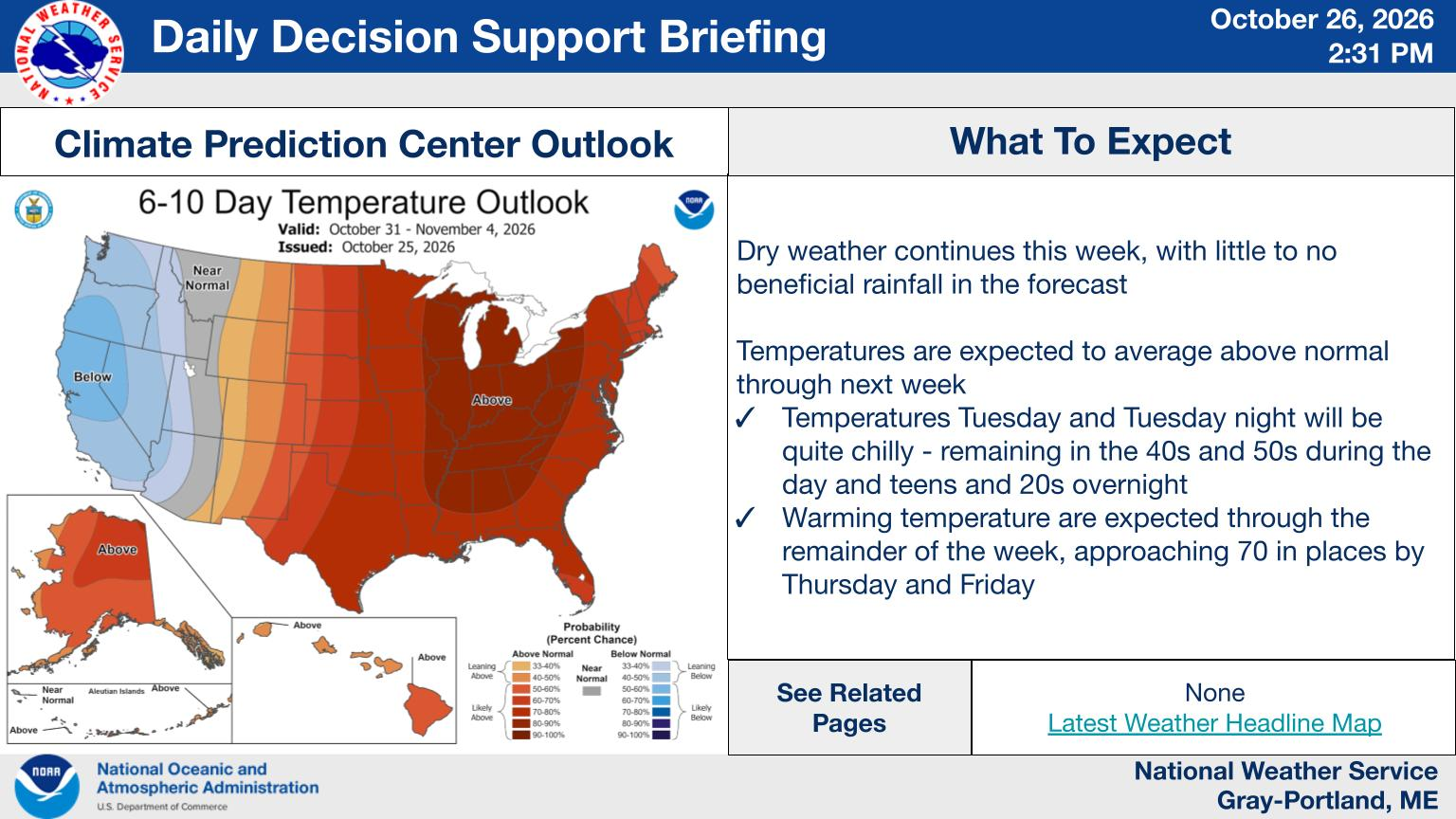 NWS Gray, Maine primary briefing slide
