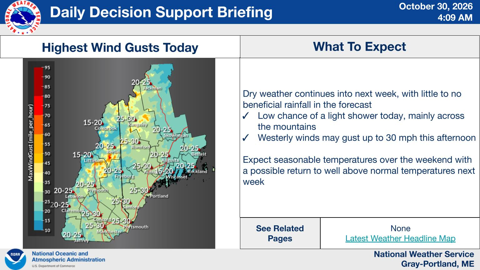NWS Gray, Maine primary briefing slide