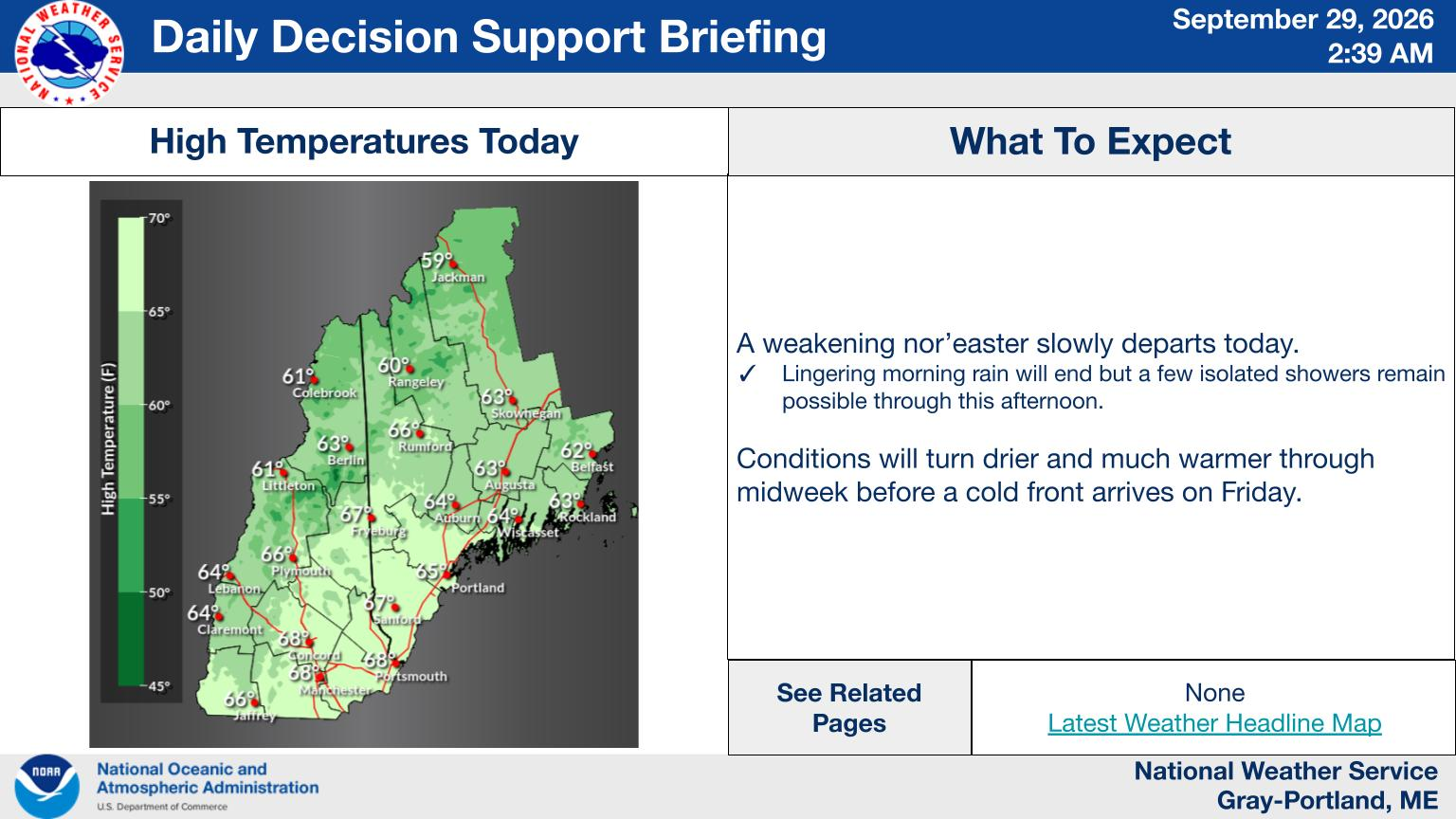 NWS Gray, Maine primary briefing slide