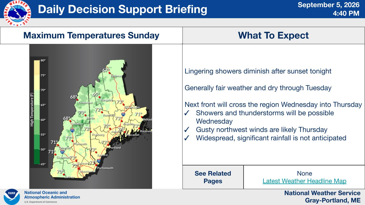 NWS Gray, Maine primary briefing slide