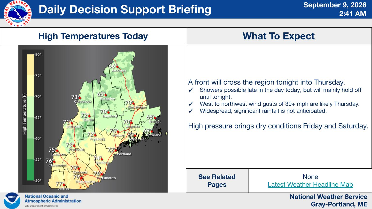 NWS Gray, Maine primary briefing slide