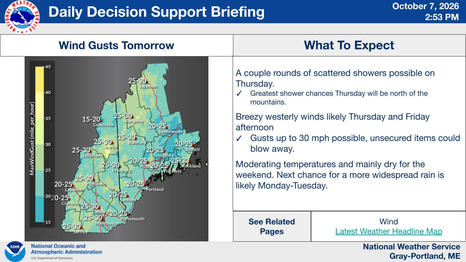 NWS Gray, Maine primary briefing slide