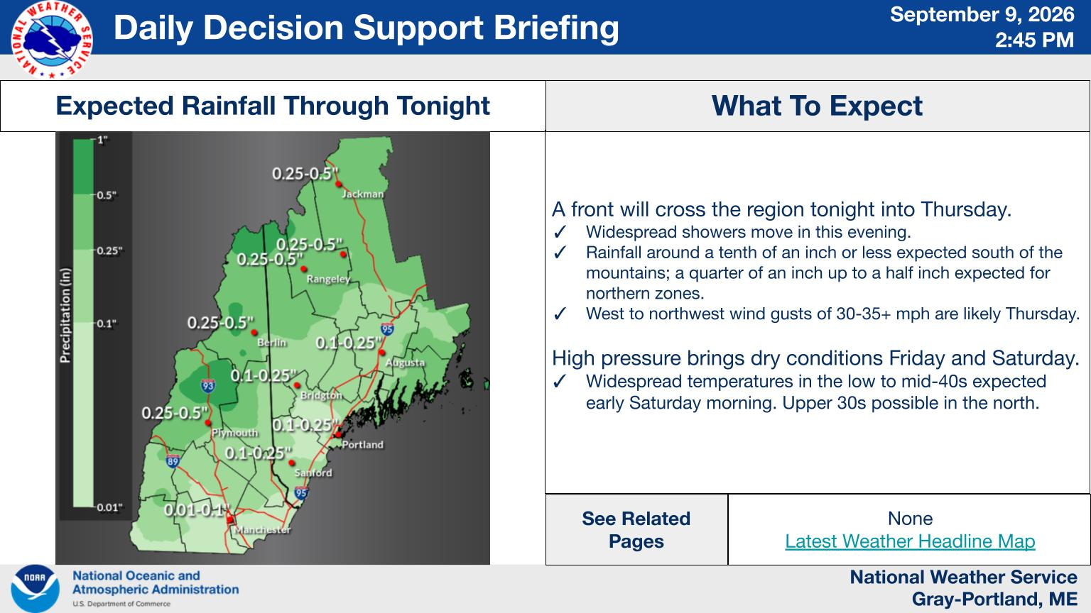 NWS Gray, Maine primary briefing slide