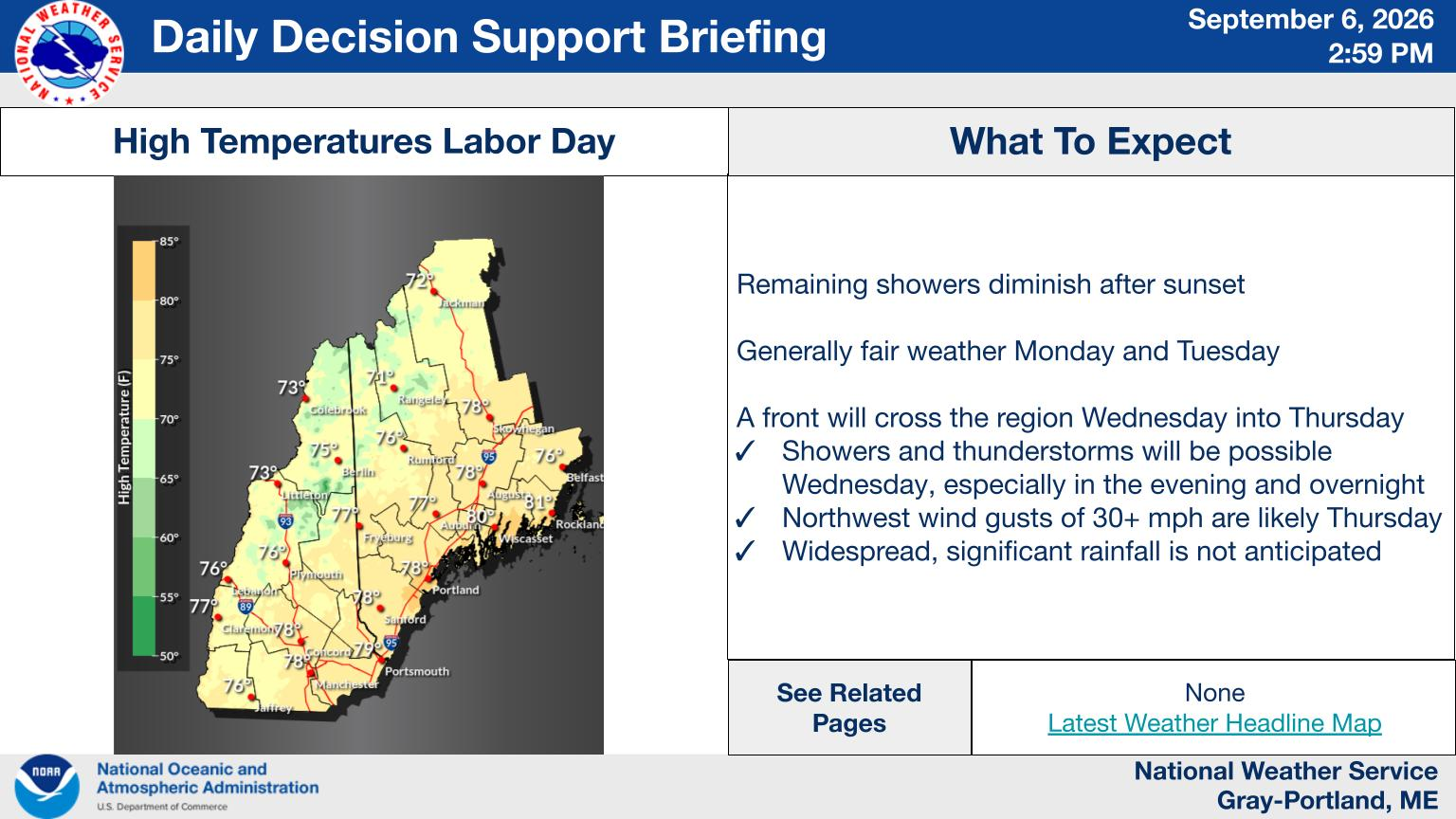 NWS Gray, Maine primary briefing slide