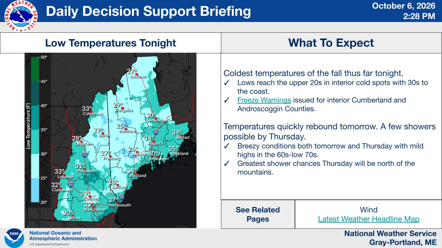 NWS Gray, Maine primary briefing slide