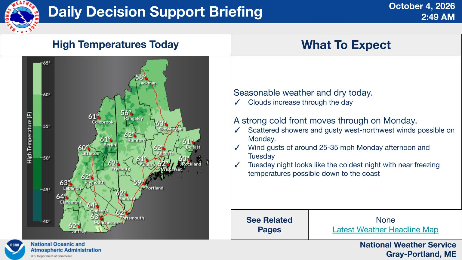 NWS Gray, Maine primary briefing slide