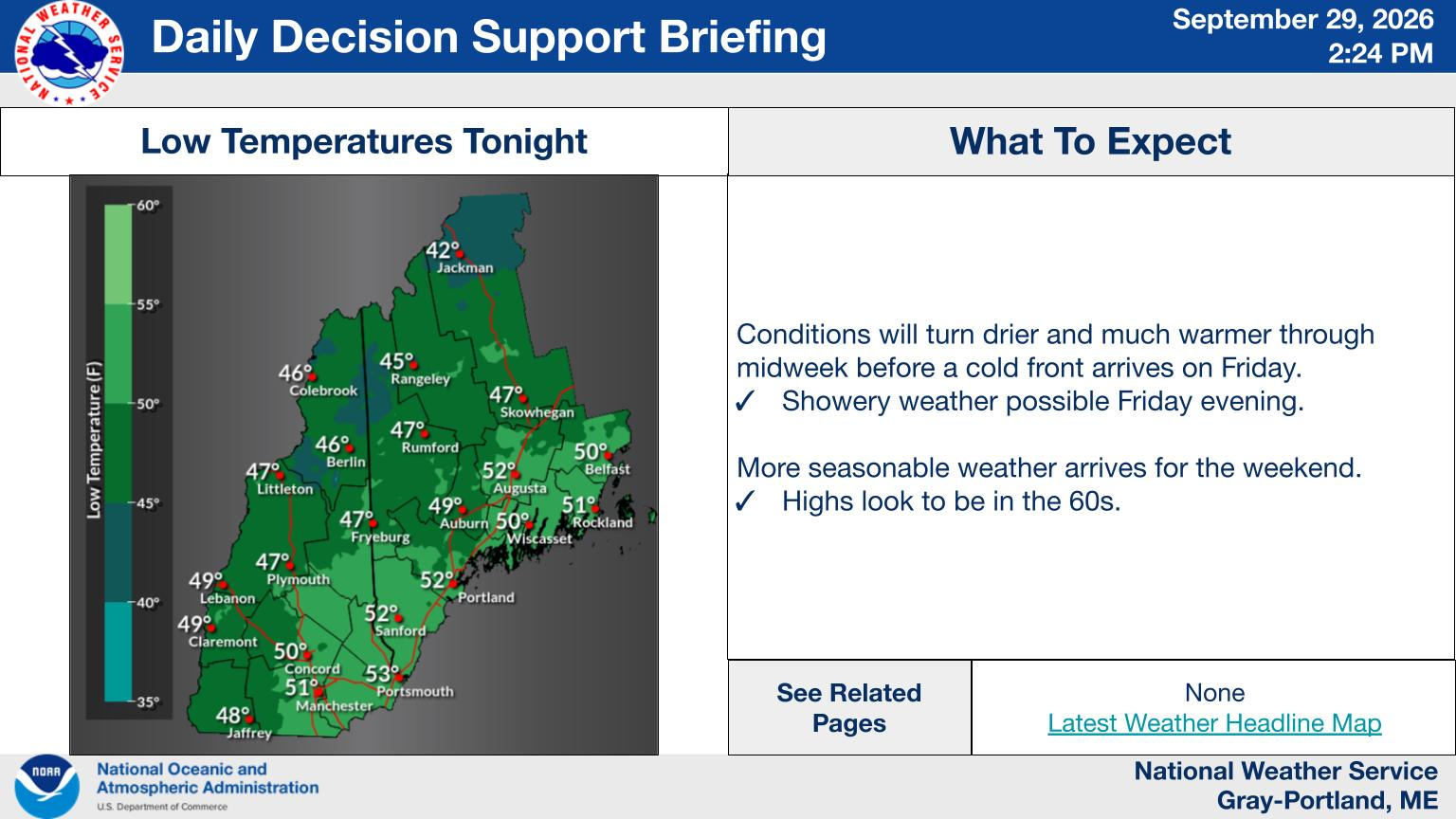NWS Gray, Maine primary briefing slide