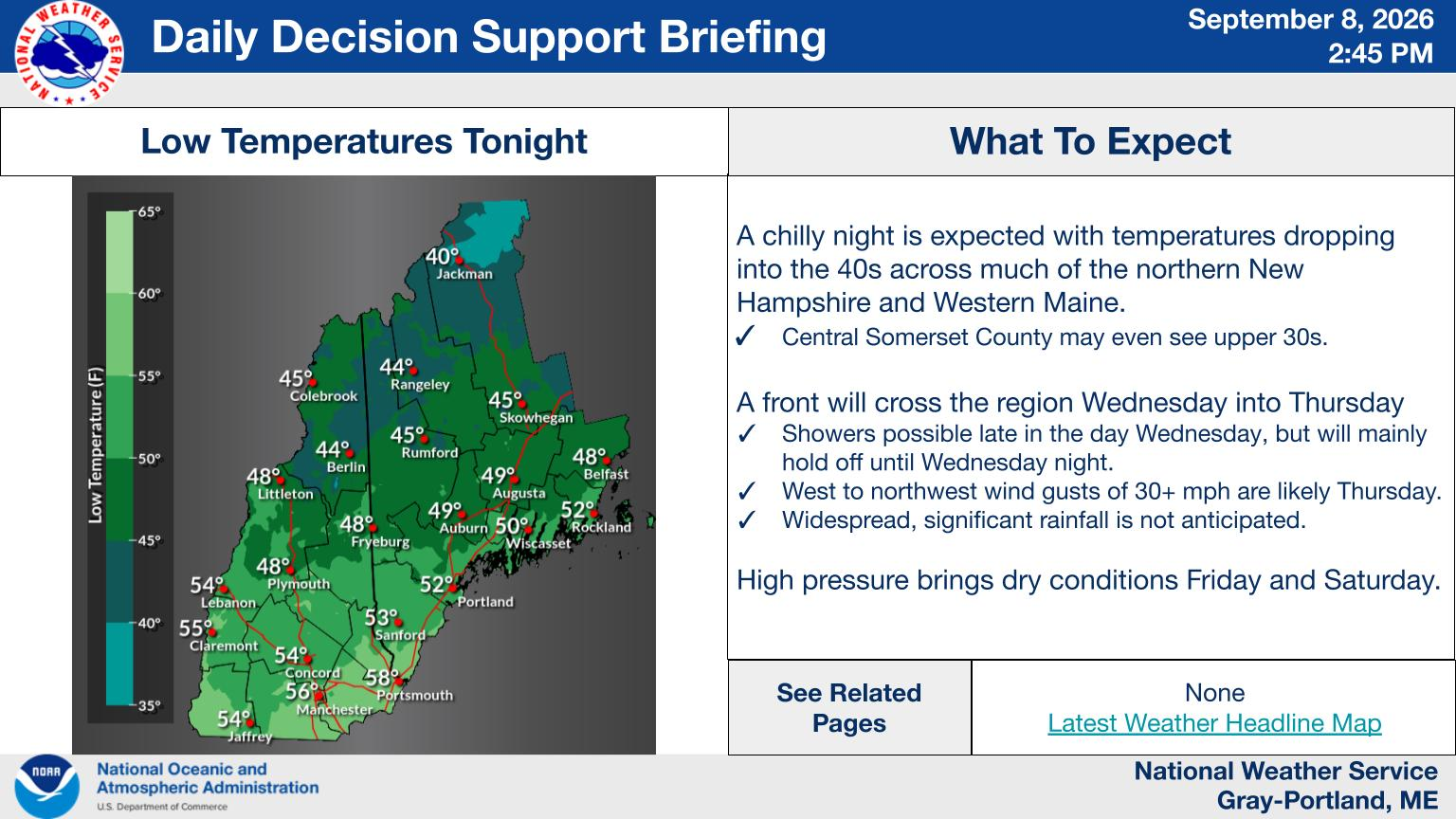 NWS Gray, Maine primary briefing slide
