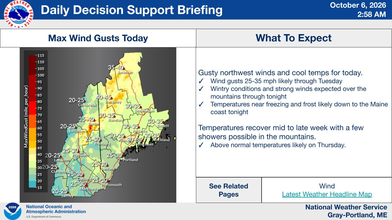 NWS Gray, Maine primary briefing slide