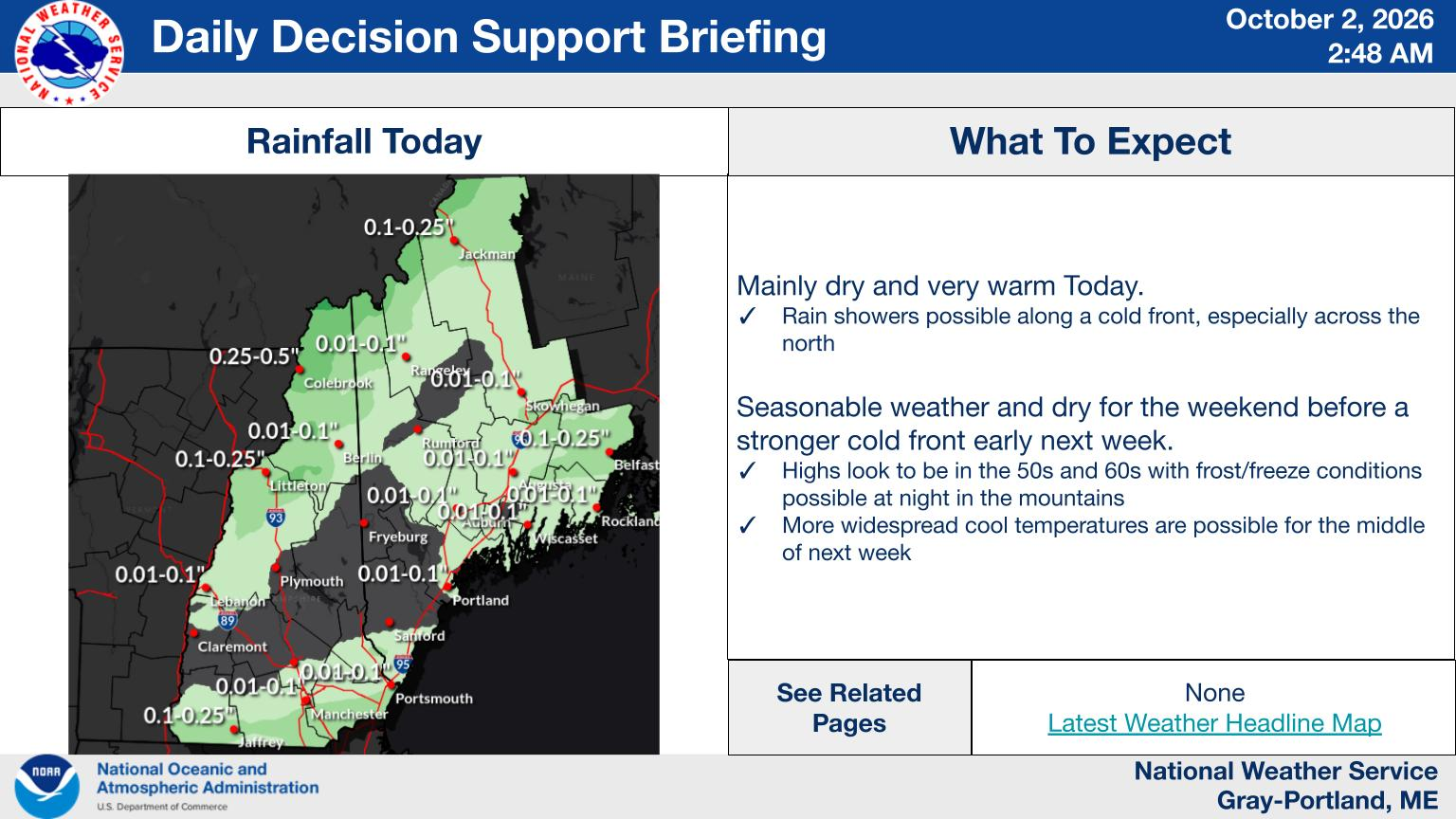 NWS Gray, Maine primary briefing slide