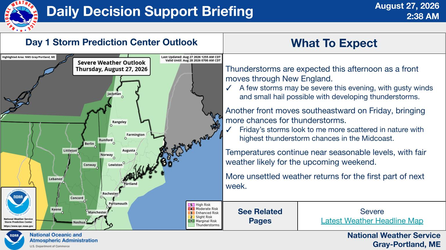 NWS Gray, Maine primary briefing slide