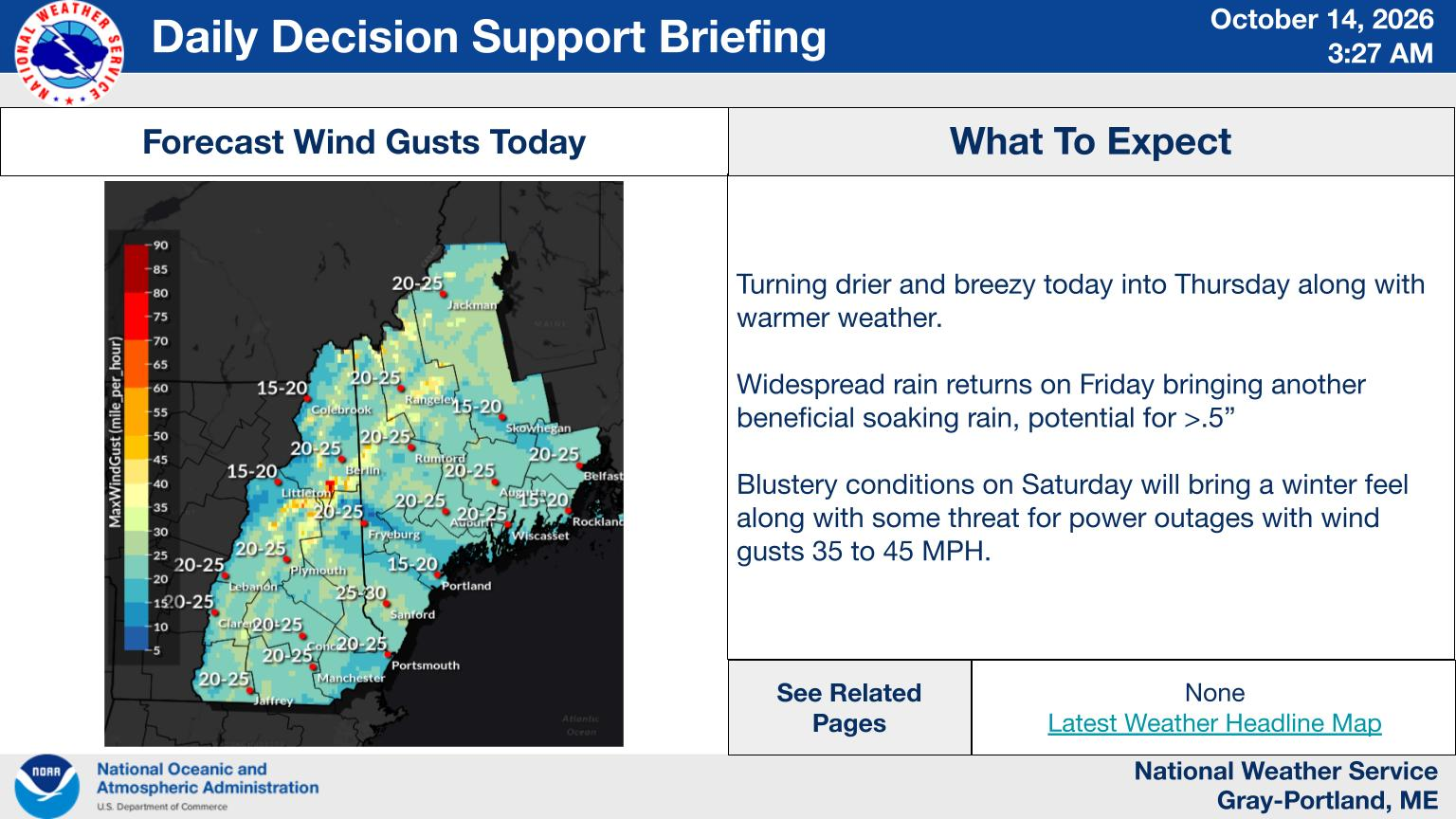 NWS Gray, Maine primary briefing slide